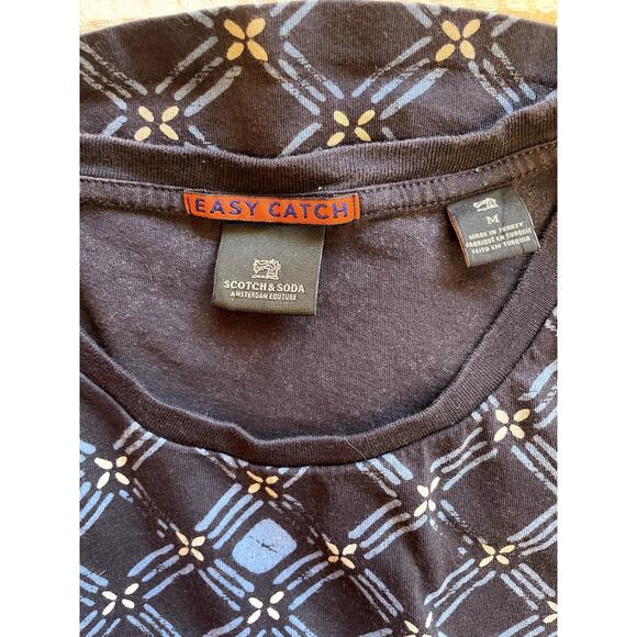 Scotch & Soda Womens Dark Blue Printed Short Sleeve Crew Neck Tee W/ Pocket Med - Picture 7 of 10